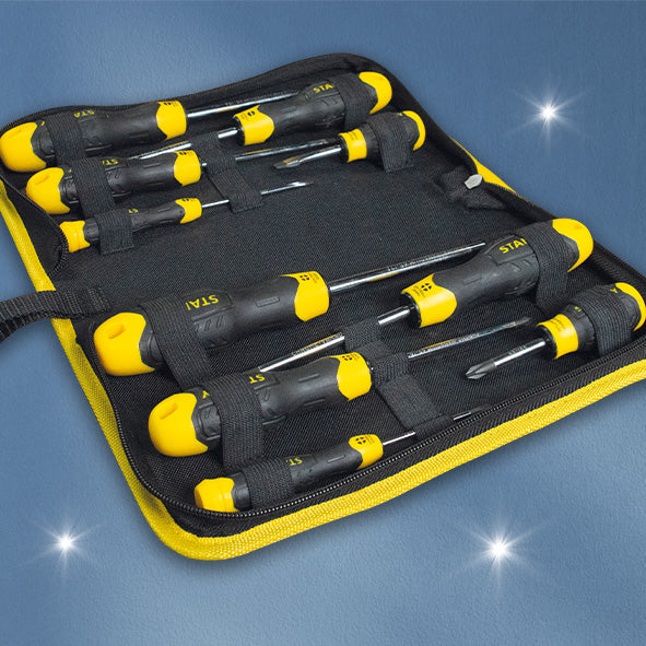 Stanley 10 Piece Cushion Grip Screwdriver Set in Wallet - Image 2