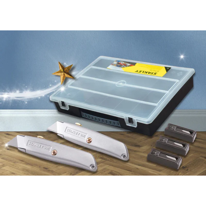 Stanley Trimming Knife Twin Pack with 50 Blades in Organiser - Image 3