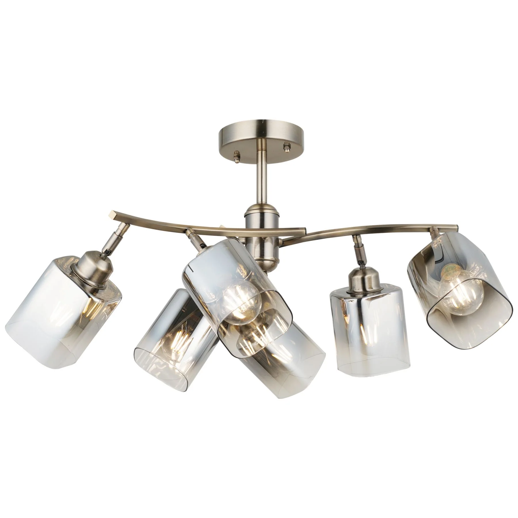 Taylor 6-Light Semi Flush Ceiling Light – Antique Brass