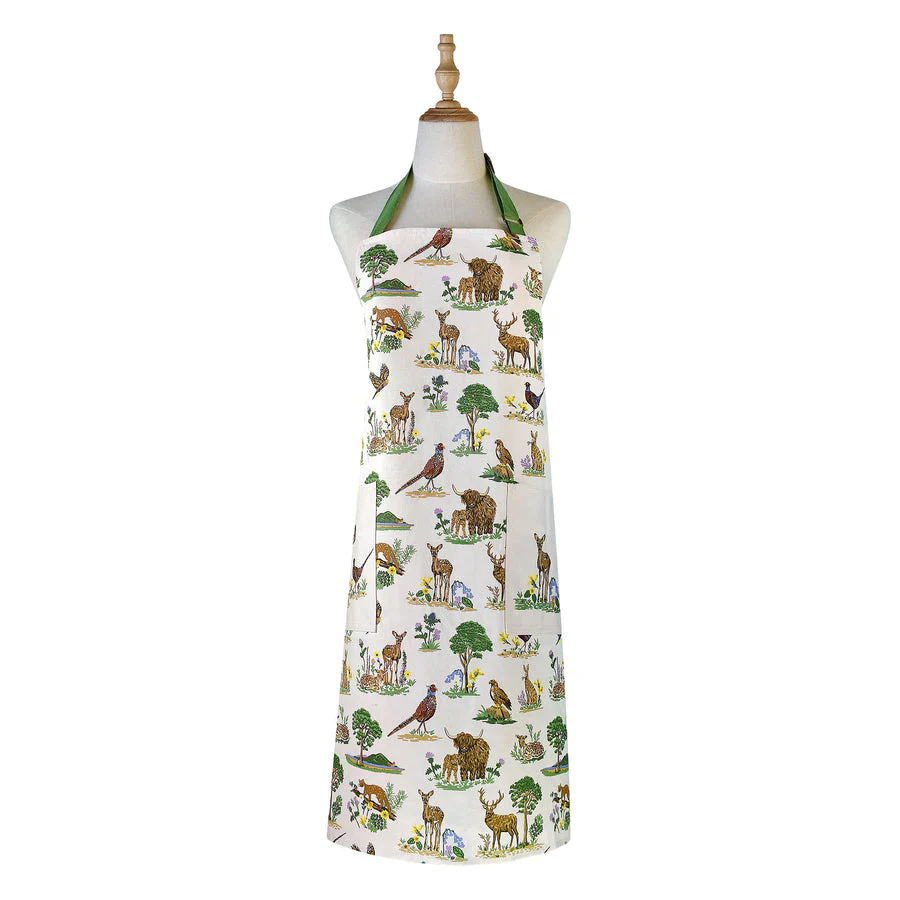 Thistlewood Cotton Apron in Green