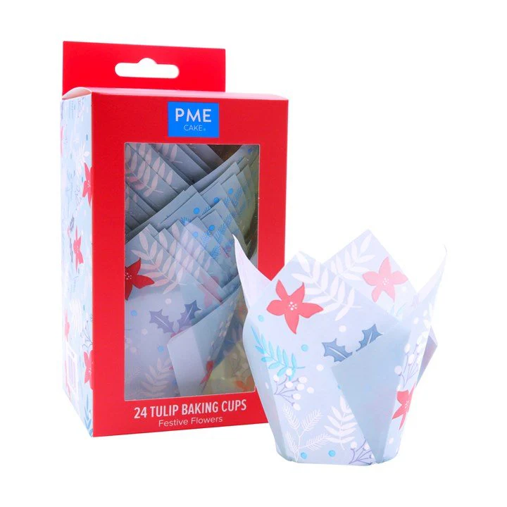 Tulip Muffin Cases Festive Flowers – Pack of 24
