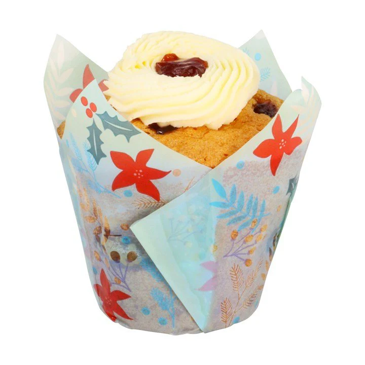 Tulip Muffin Cases Festive Flowers – Pack of 24 - Image 2