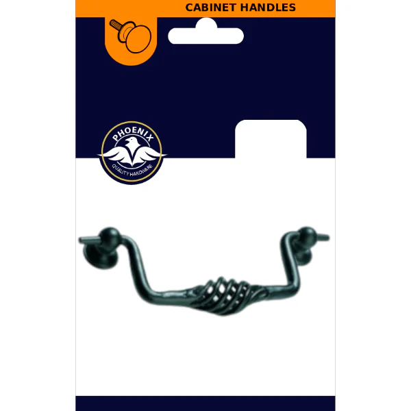 Twist Drop Handle Black 128mm