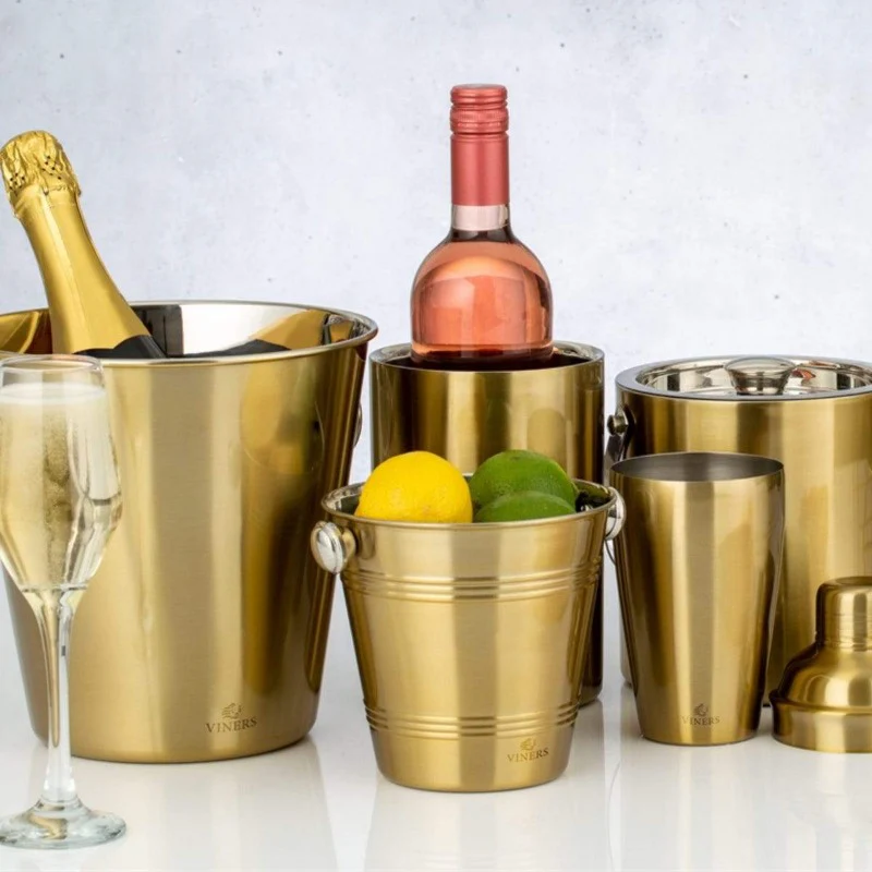 Barware 1L Gold Single Wall Ice Bucket - Image 3