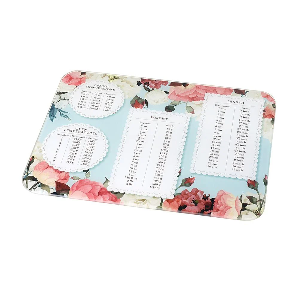 Weights & Measures Floral 50 X 40cm Large Glass Worktop Protector