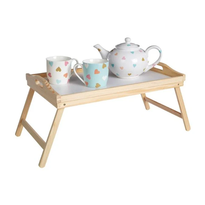 White Top Wooden Bed Tray - Image 2