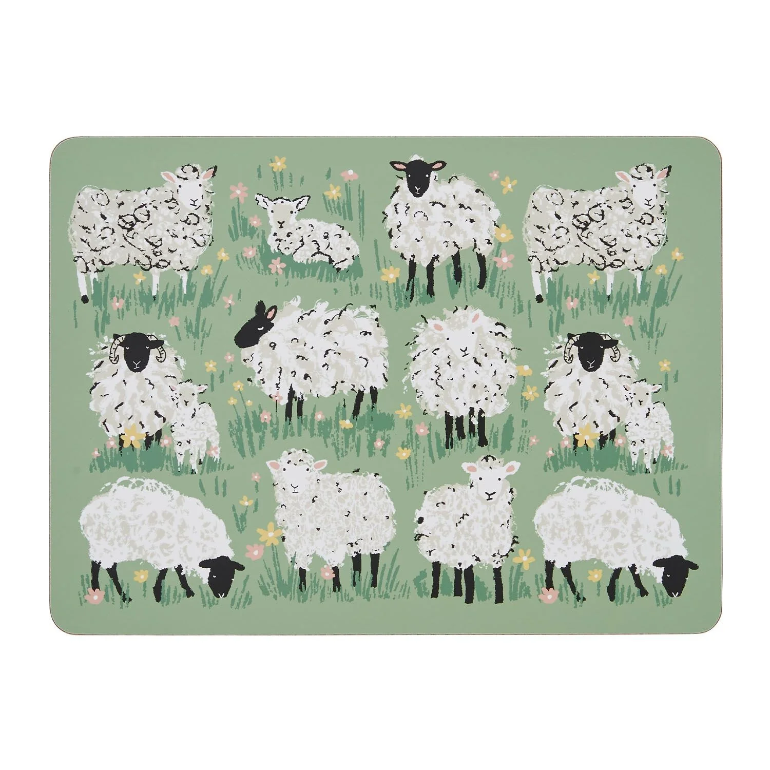 Woolly Sheep Cork Placemat 4PK - Image 2