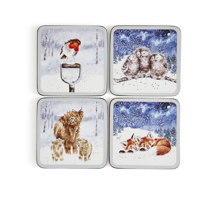 Winter Skies Animal Coasters