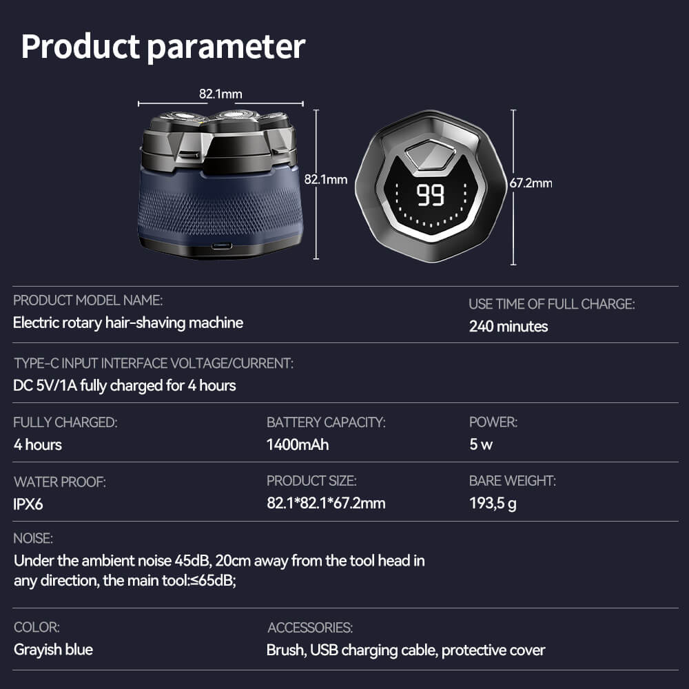 XO Electric Rotary Waterproof Shaver - Image 4
